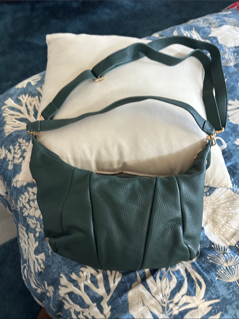 Hammitt Teal Green Pebbled Leather Shoulder Bag